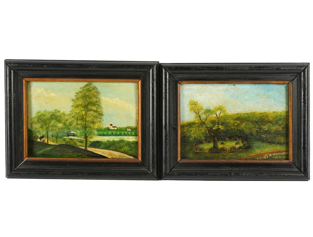 19TH CENTURY: TWO LANDSCAPESeach