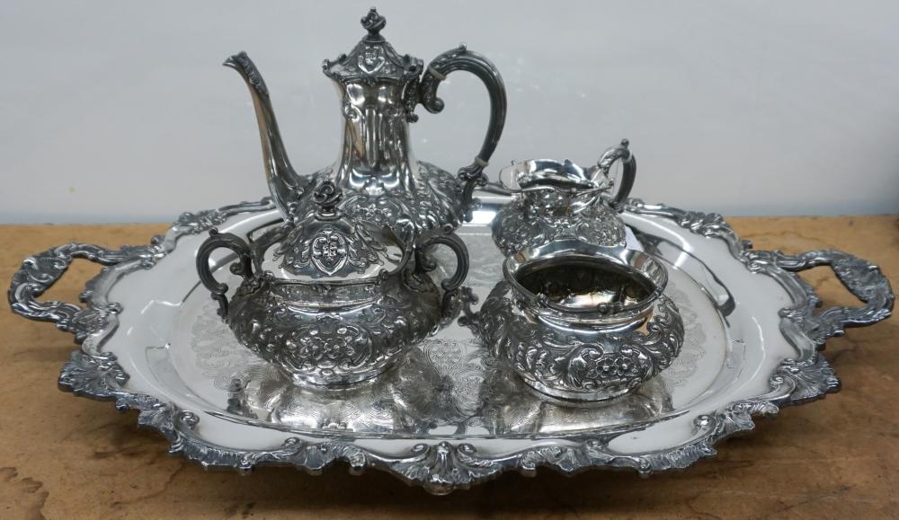 WILCOX SILVERPLATE TRAY AND TEA 32ff41