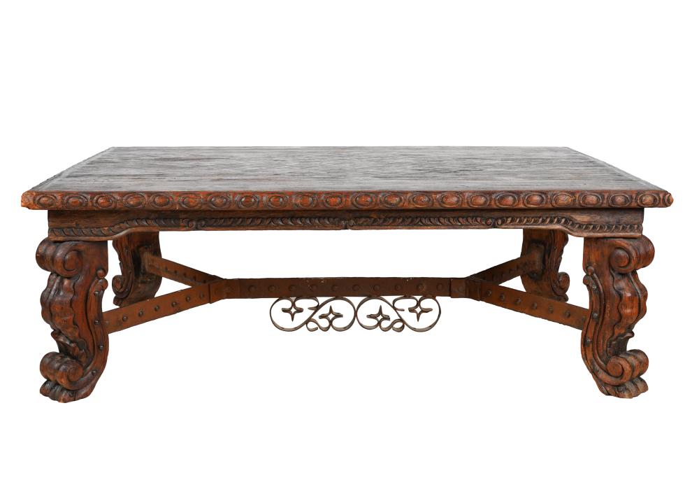 LARGE CARVED WOOD COFFEE TABLEthe