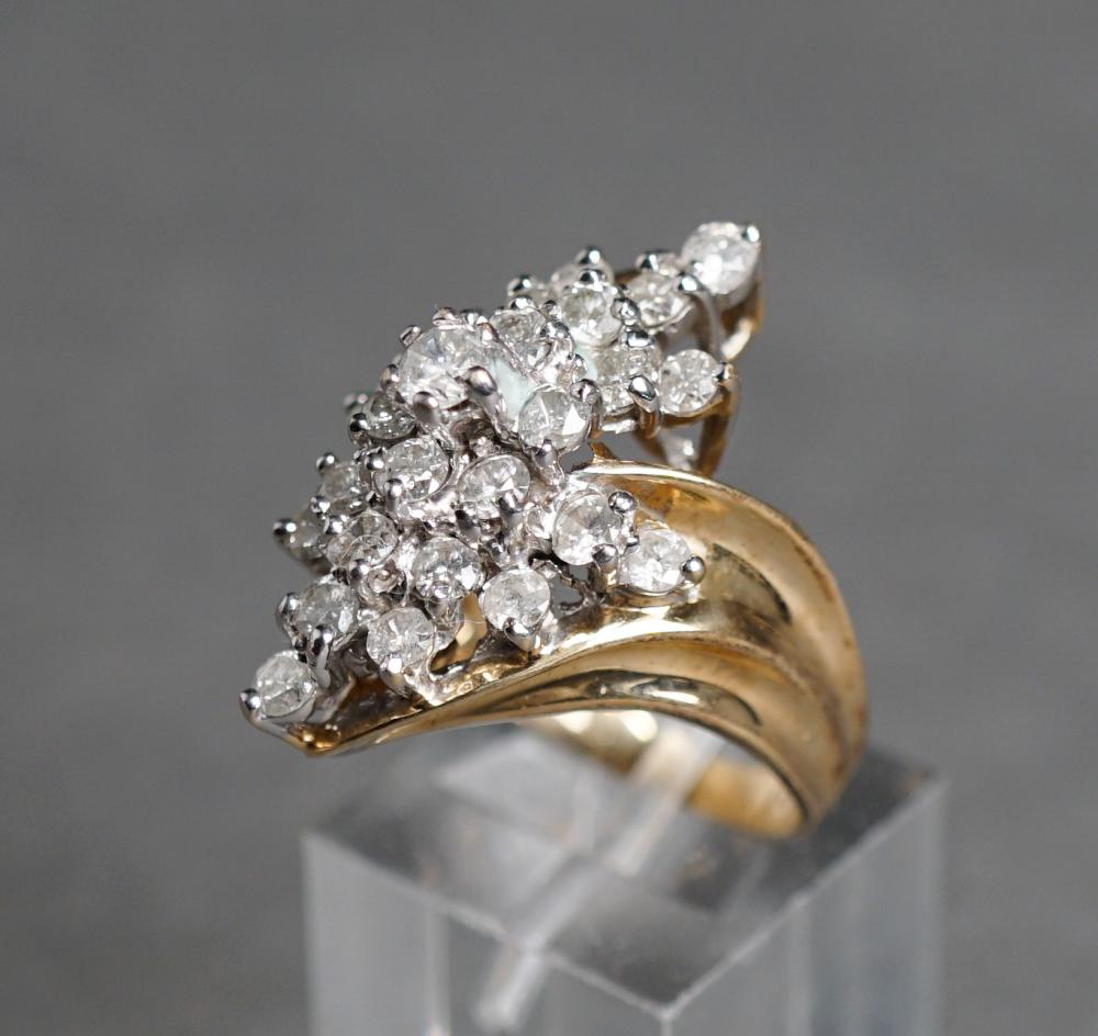 10-KARAT YELLOW-GOLD AND DIAMOND RING,