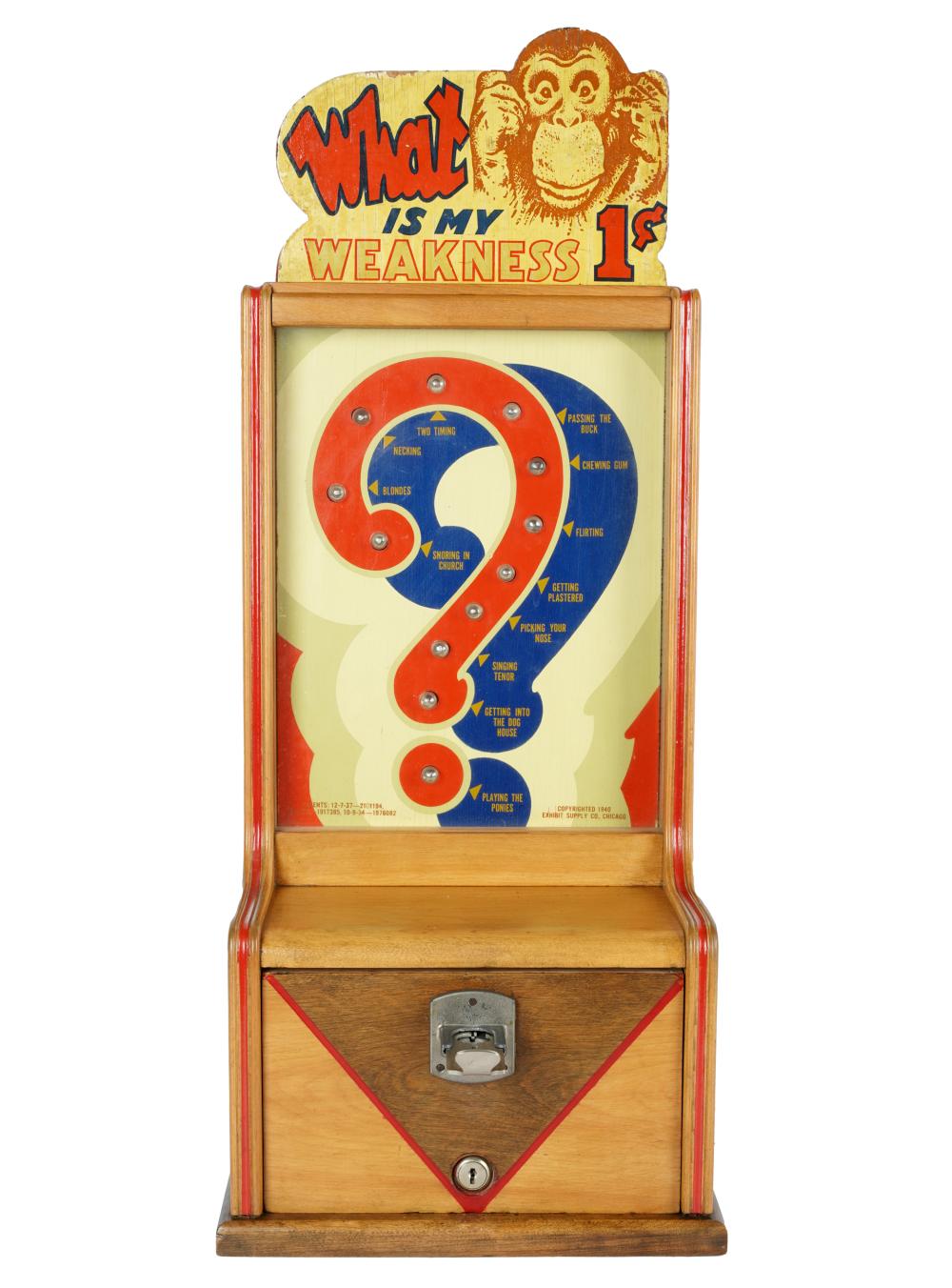 WHAT IS MY WEAKNESS ARCADE MACHINEinscribed 32ffae