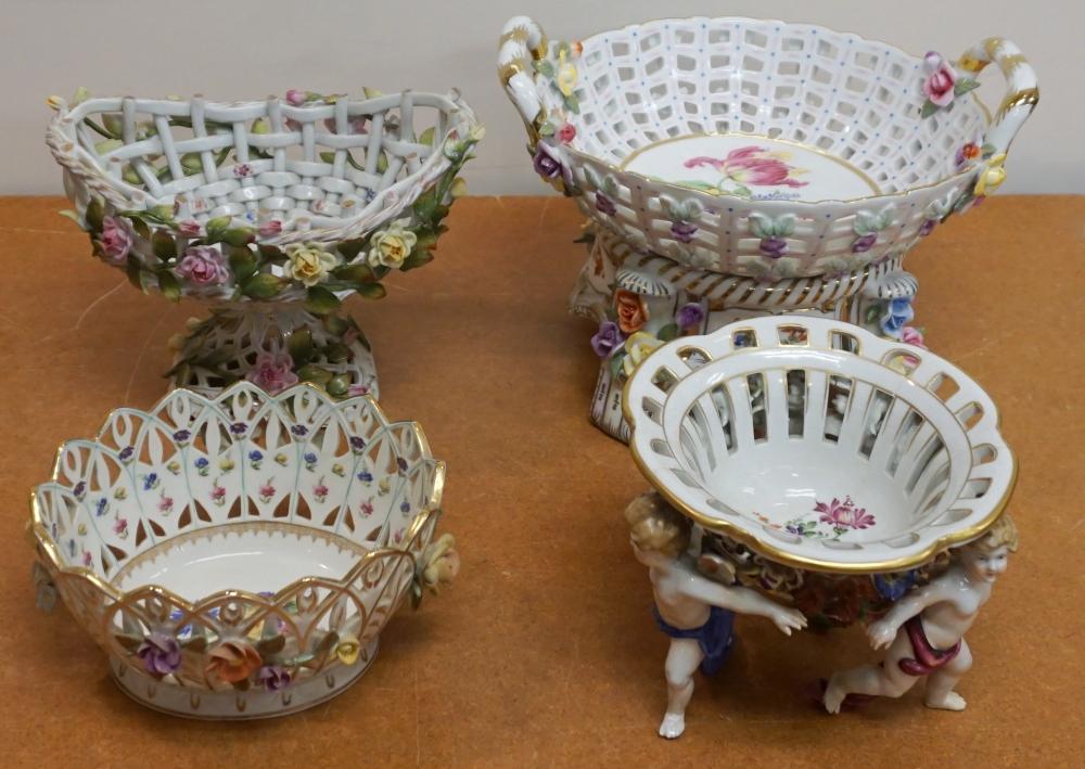 FOUR ASSORTED GERMAN PORCELAIN 33001a