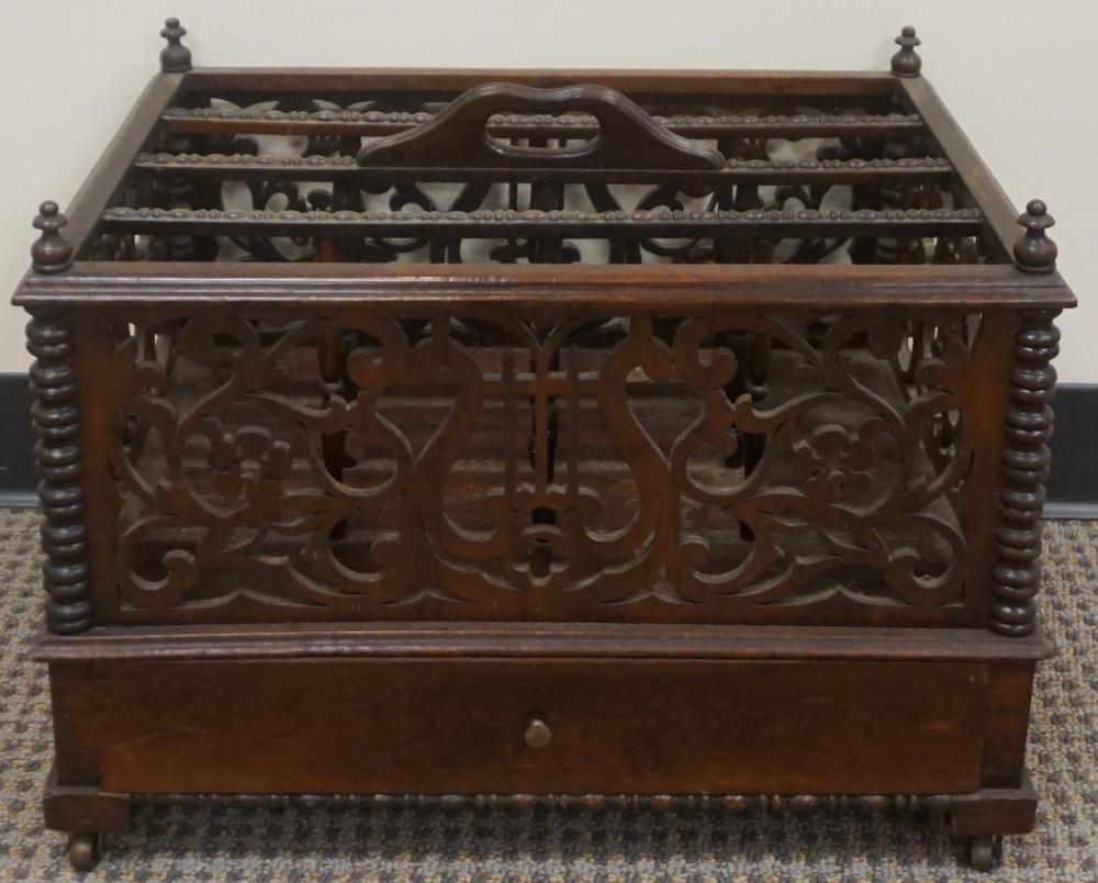 VICTORIAN CARVED ROSEWOOD CANTERBURY