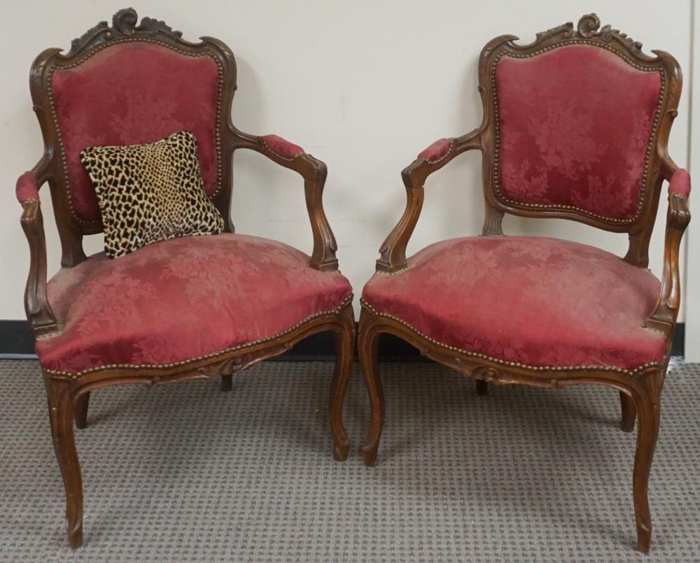 PAIR OF LOUIS XV STYLE CARVED WALNUT