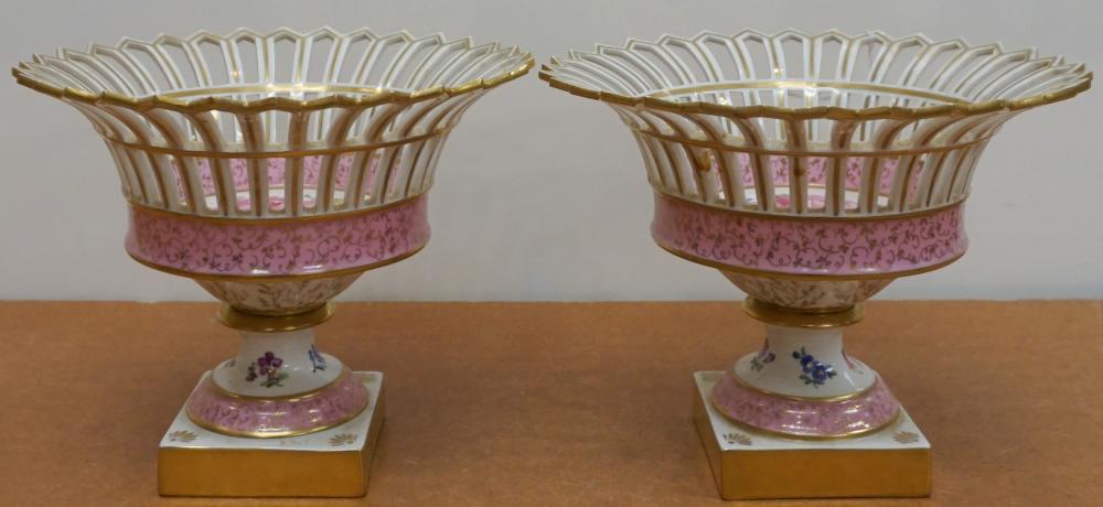 PAIR K.P.M. GILT AND FLORAL DECORATED