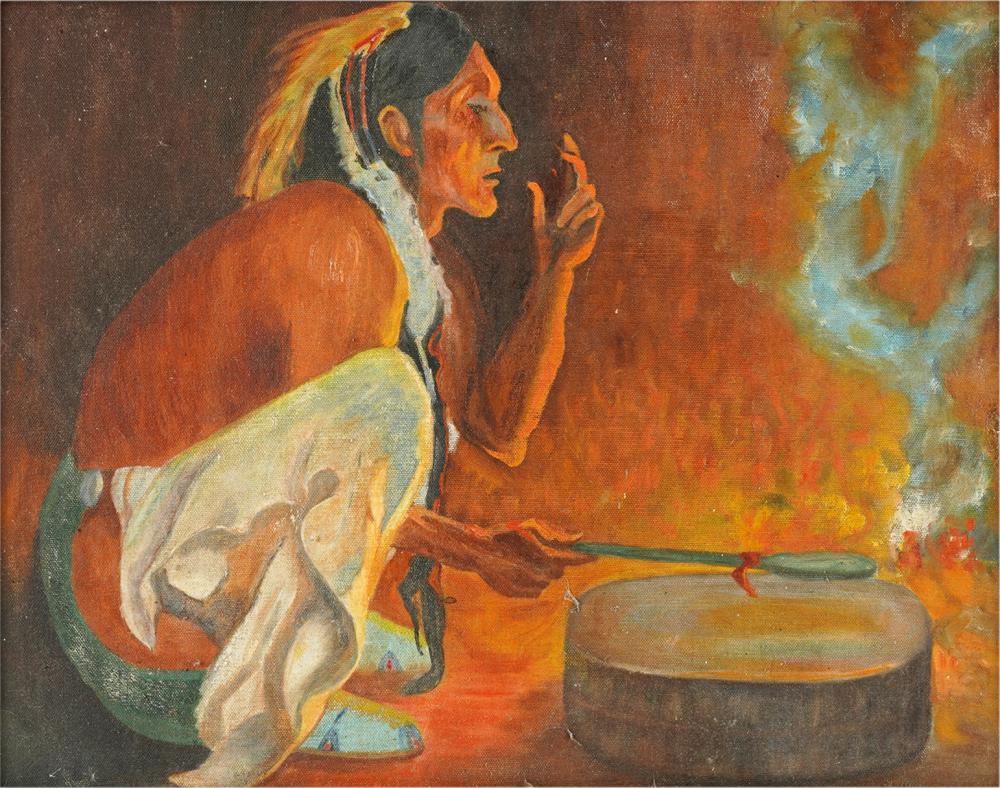 20TH 21ST CENTURY NATIVE AMERICANoil 3300b6