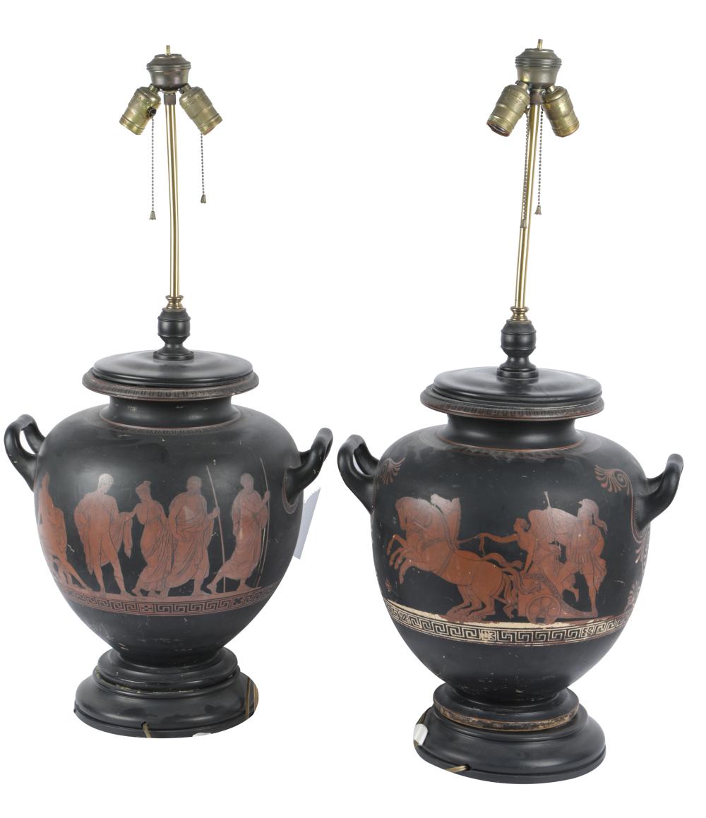 PAIR OF ANCIENT GREEK-STYLE CERAMIC