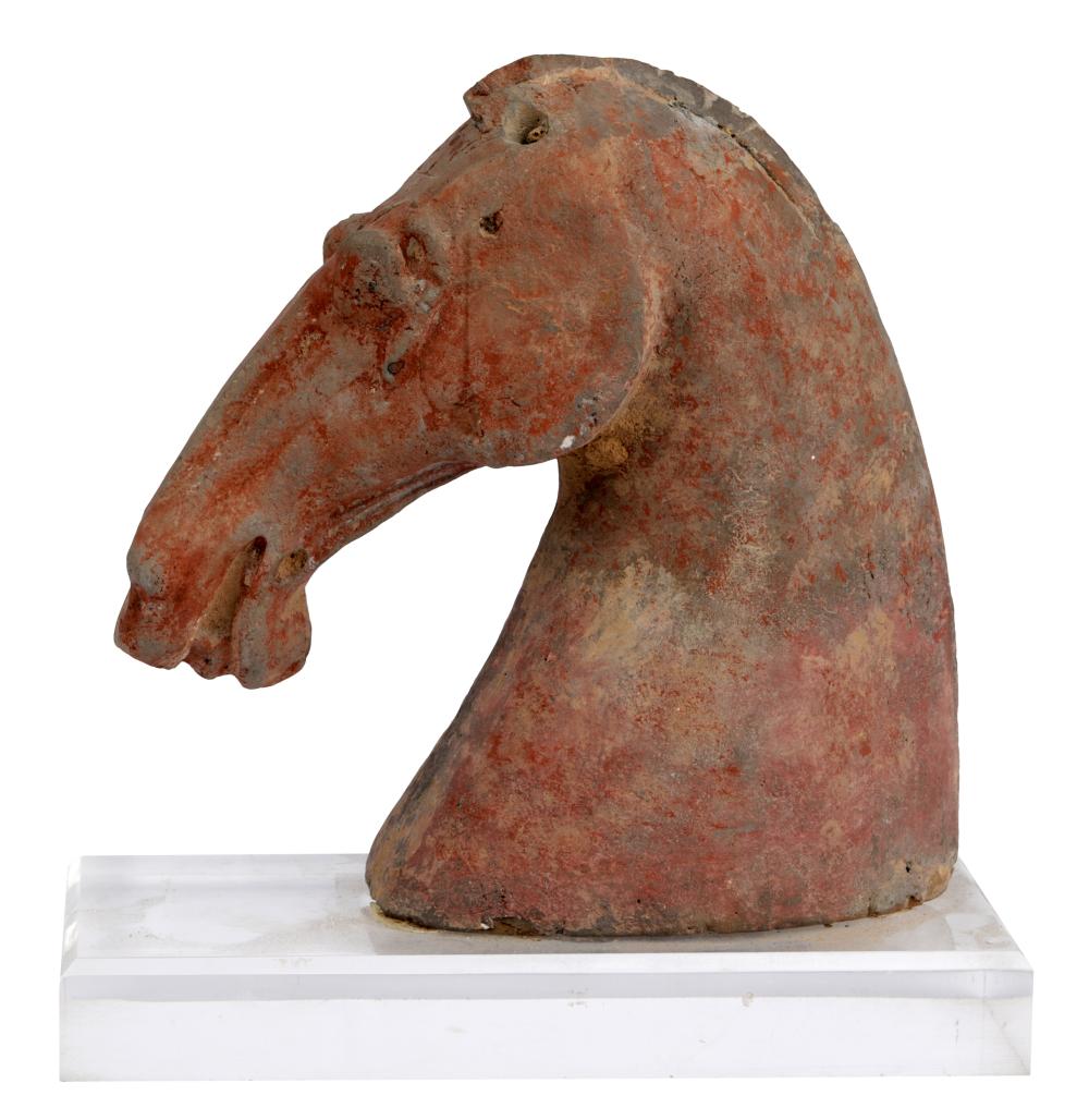 TANG STYLE POTTERY HORSE S HEADunmarked  3300d3