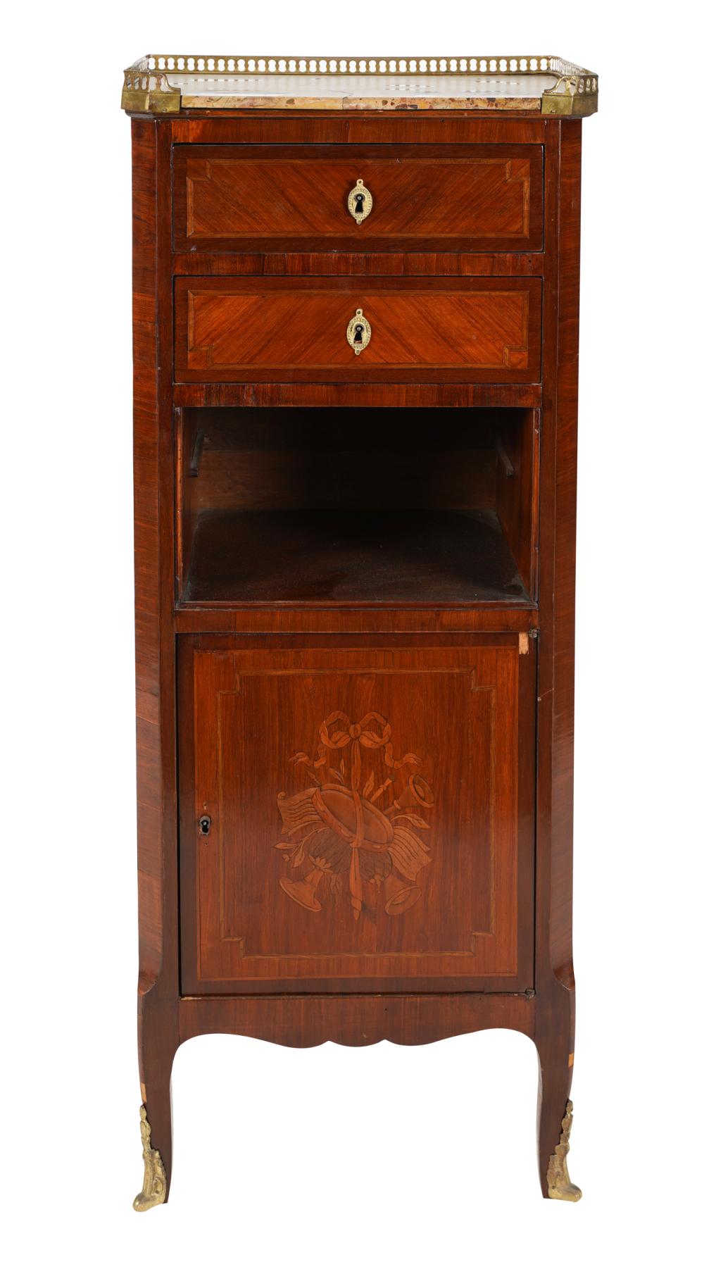 LOUIS XV-STYLE MARQUETRY SIDE CABINETthe