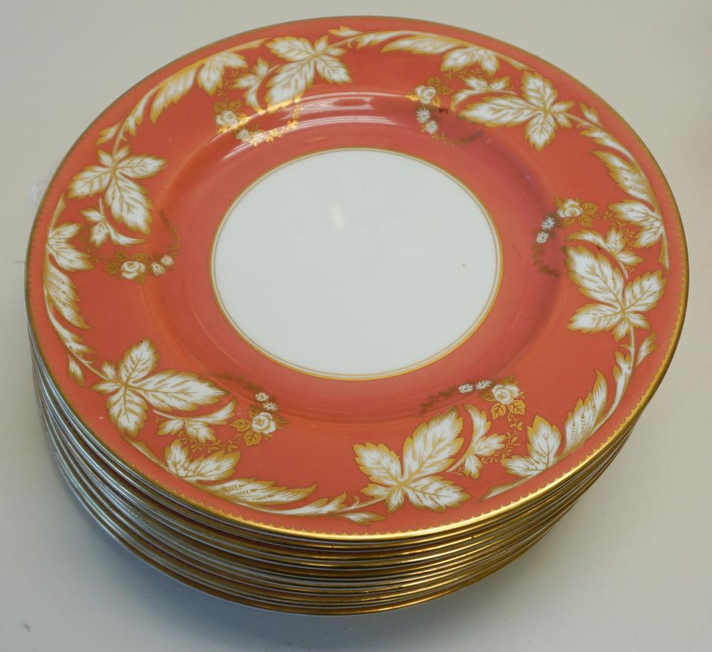 TWELVE ROYAL WORCESTER GILT AND 330163