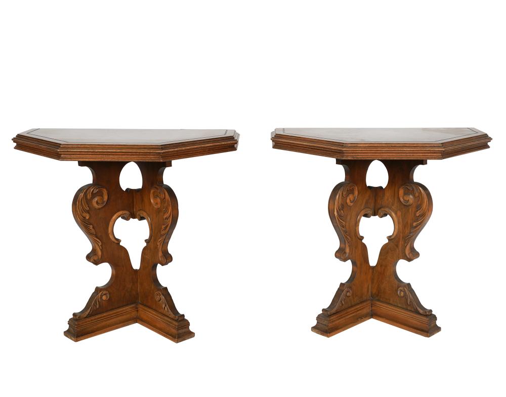 PAIR OF BAROQUE STYLE WALNUT CONSOLE 330172