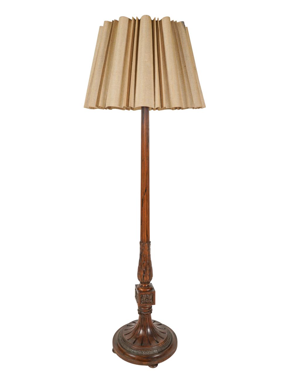 CARVED WALNUT TORCHIERE FLOOR LAMPhaving 330185