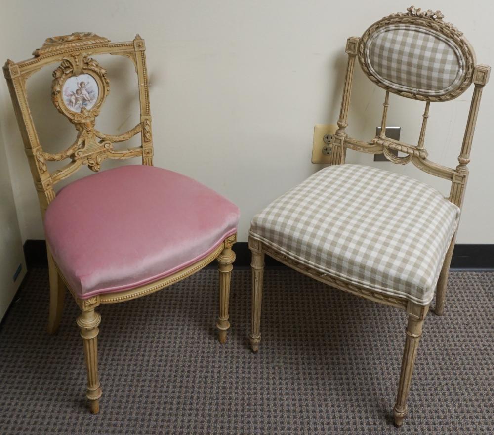 TWO LOUIS XVI STYLE PAINTED FRUITWOOD 3301ae