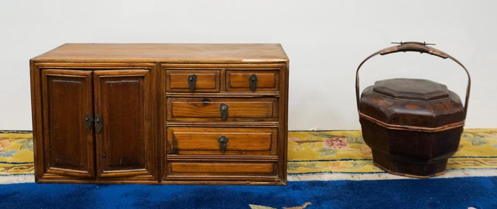 ASIAN WOOD TABLE TOP SIDE CABINET