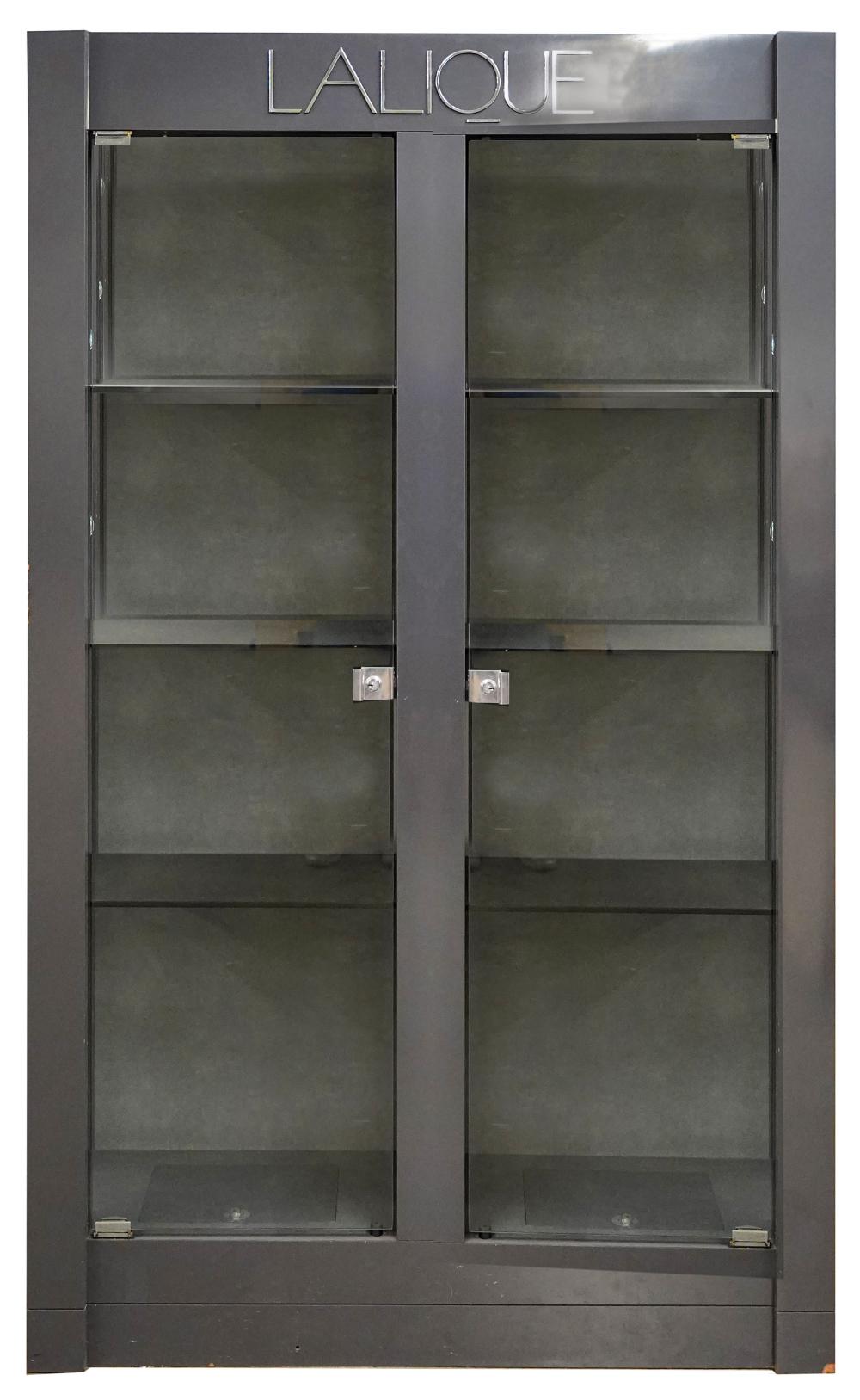 LALIQUE DISPLAY CABINETgrey-painted
