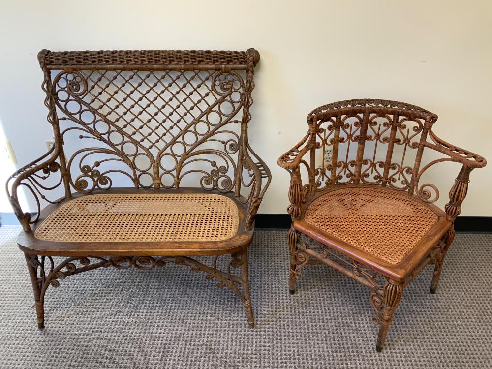 VICTORIAN RATTAN AND CANE SEAT