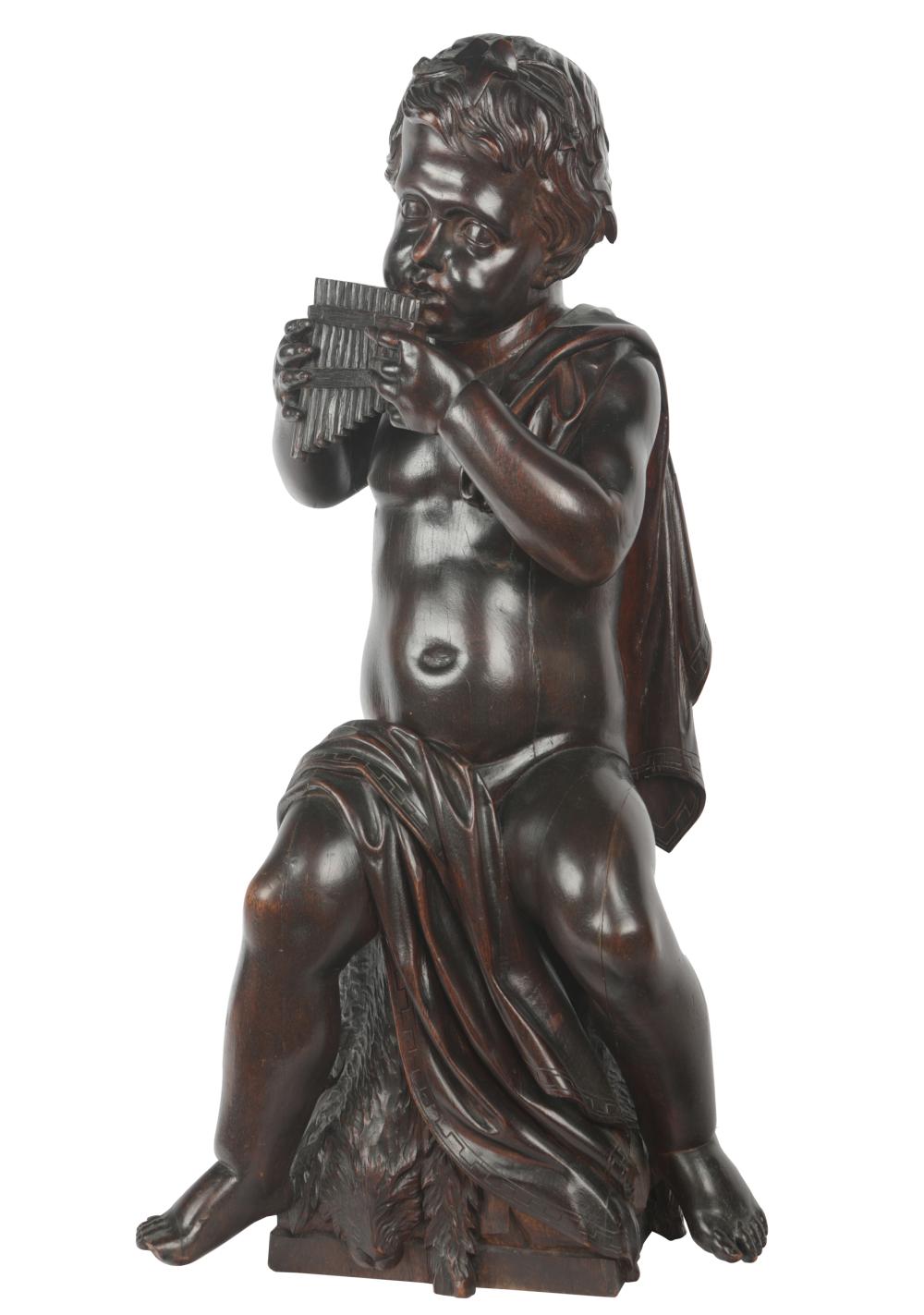 CONTINENTAL CARVED WOOD CHERUB 330211