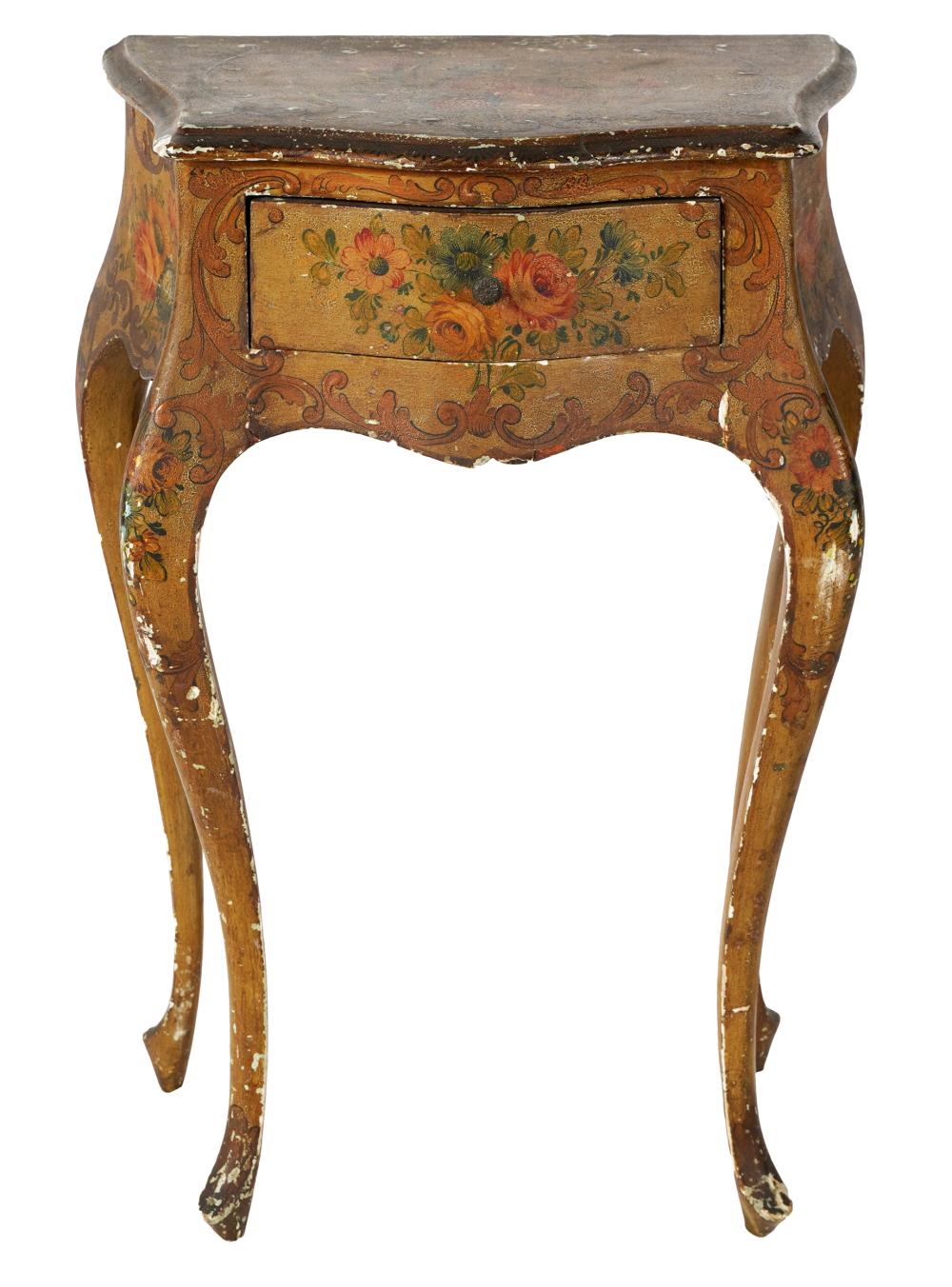 VENETIAN ROCOCO-STYLE PAINTED END TABLEProvenance: