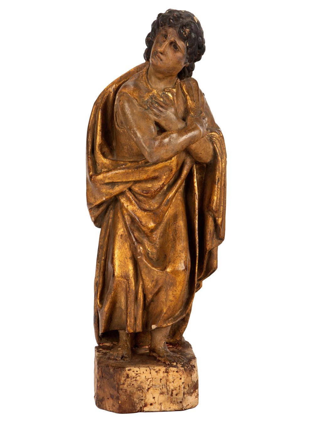 GILT PAINTED CARVED WOOD SANTO 330291