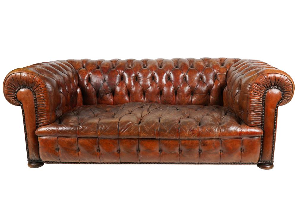 BROWN LEATHER CHESTERFIELD SOFAProvenance  33029d