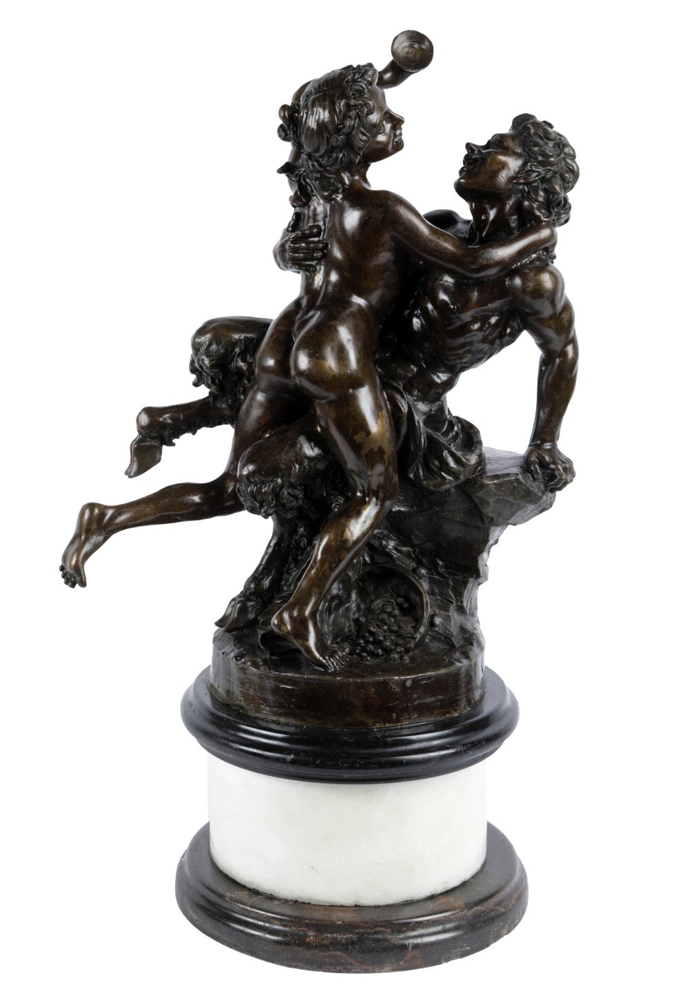 CONTINENTAL BRONZE FIGURAL GROUPunsigned;