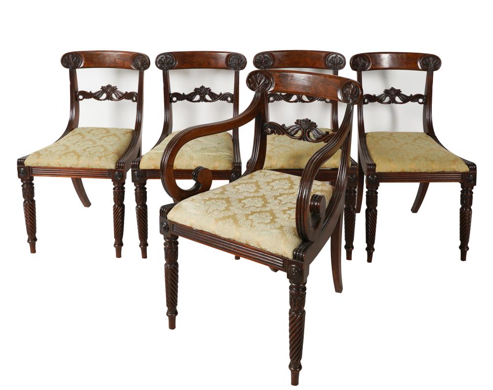 SET OF FIVE ENGLISH REGENCY DINING