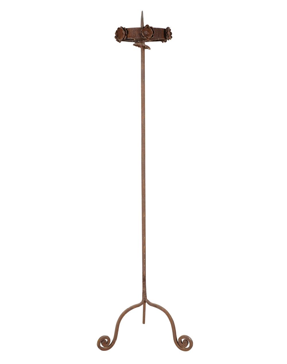 WROUGHT IRON PRICKET STICKon tripod