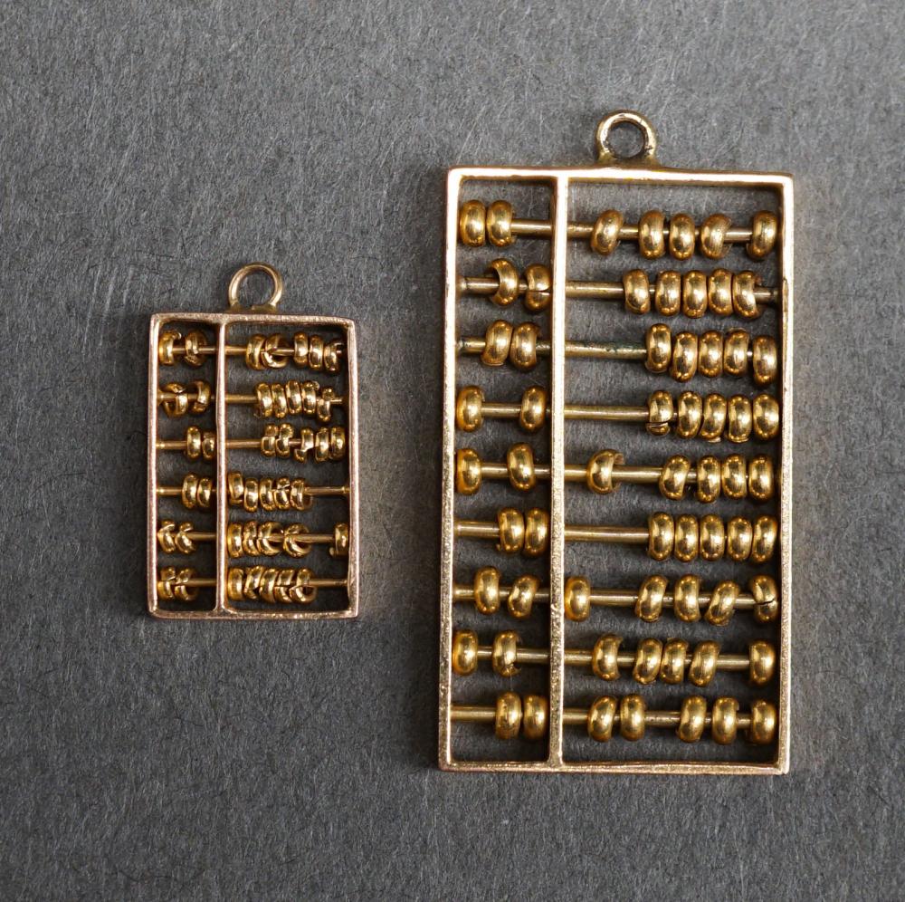 TWO 14 KARAT YELLOW GOLD ABACUS 33033a