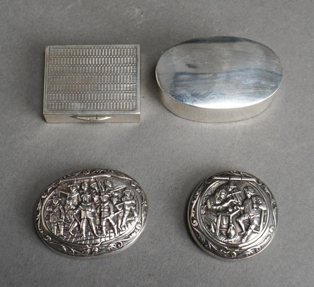 FOUR STERLING SILVER PILL BOXES  330372