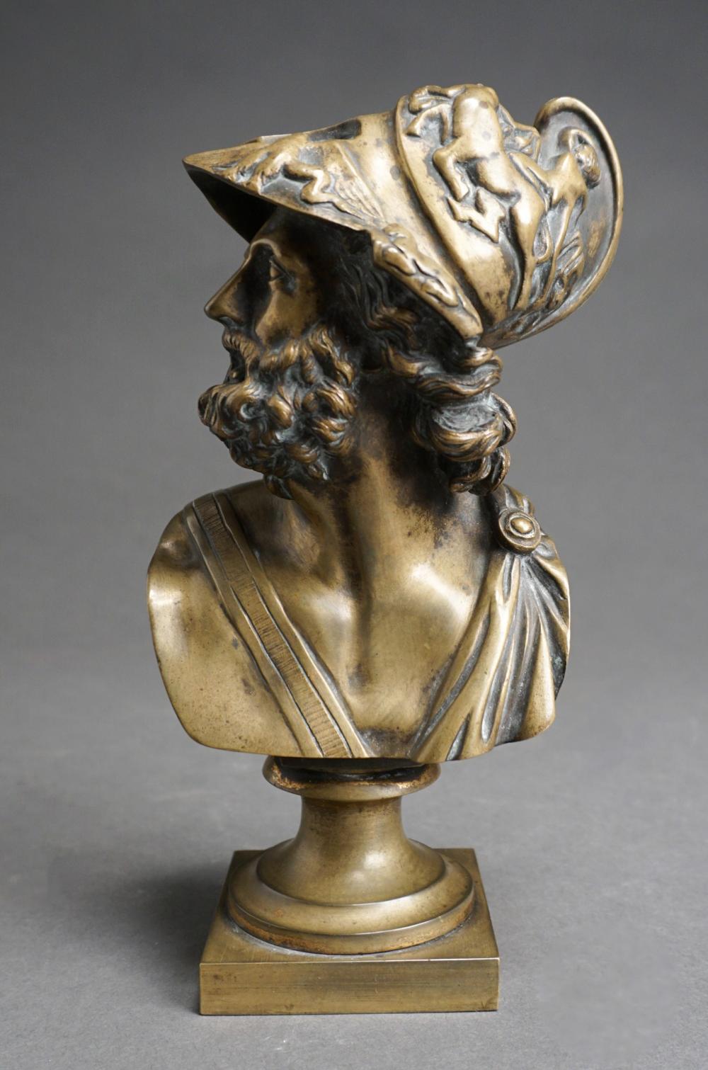 PATINATED BRONZE BUST OF AJAX THE