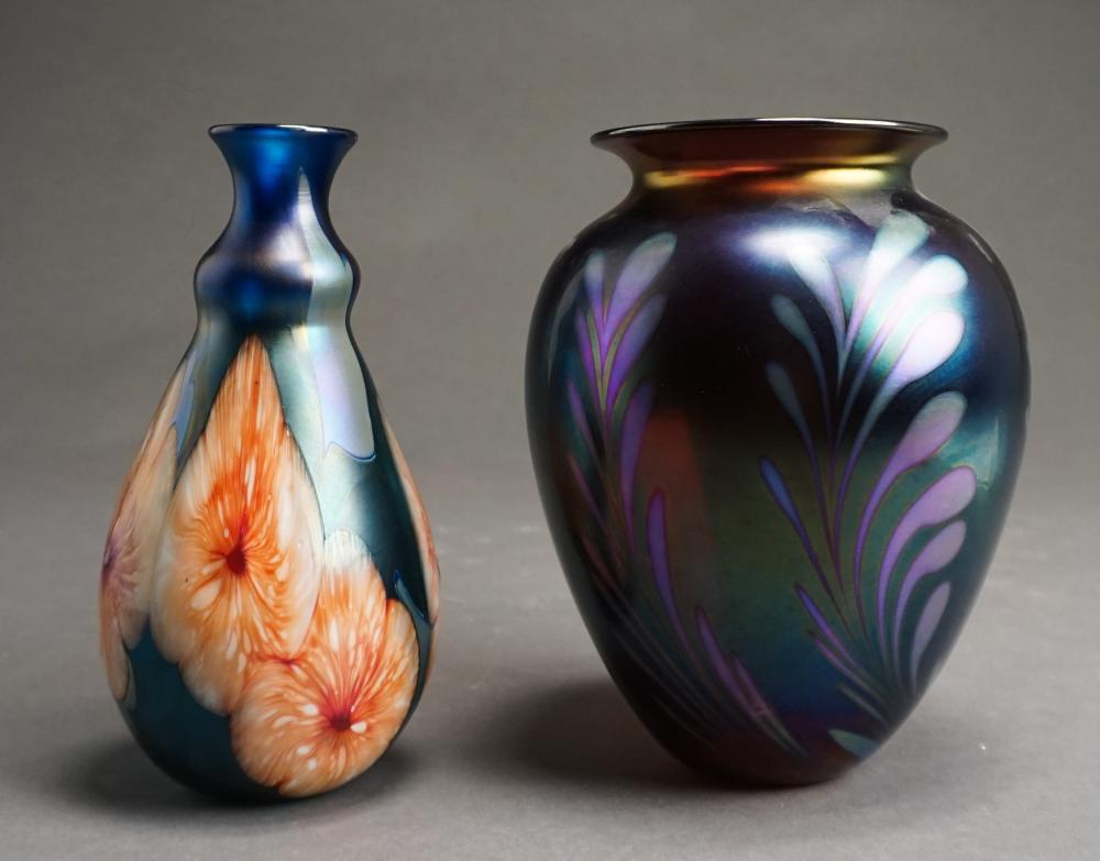 TWO CHARLES LOTTON ART GLASS VASES  3303f4