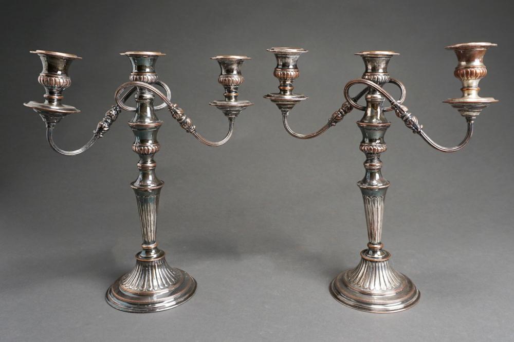 PAIR OF SHEFFIELD SILVER PLATED CONVERTIBLE