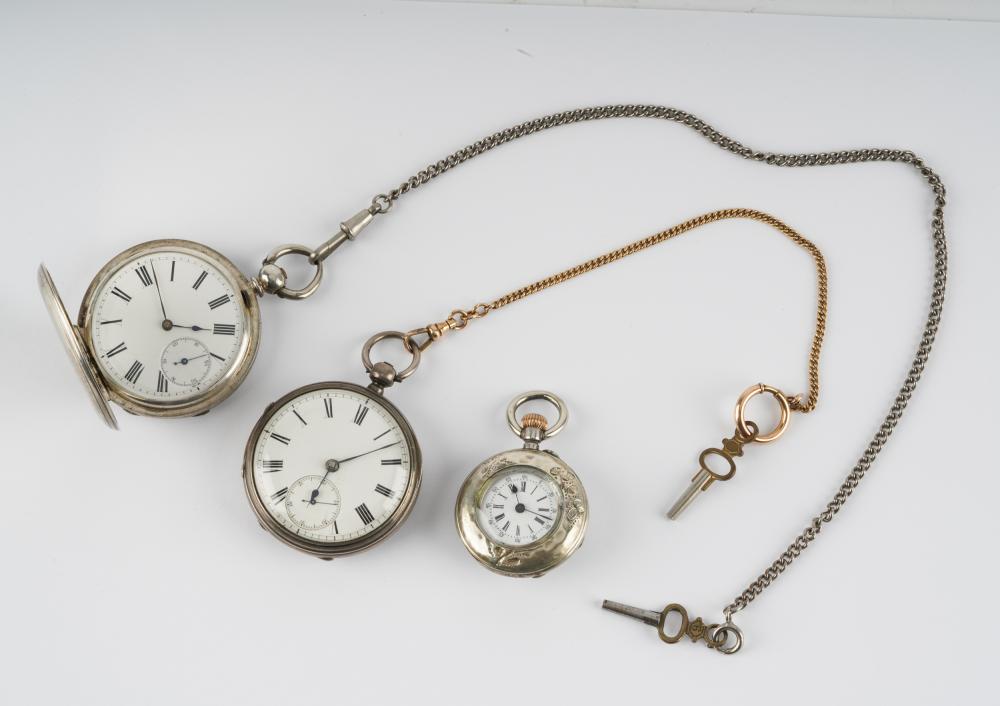 THREE ENGLISH FUSEE & SWISS CYLINDER