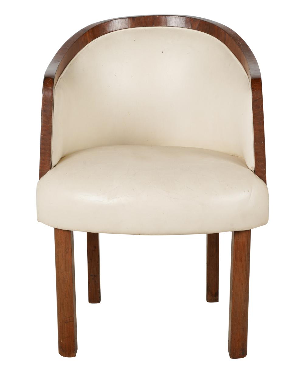 ART DECO-STYLE BARREL CHAIRunsigned;