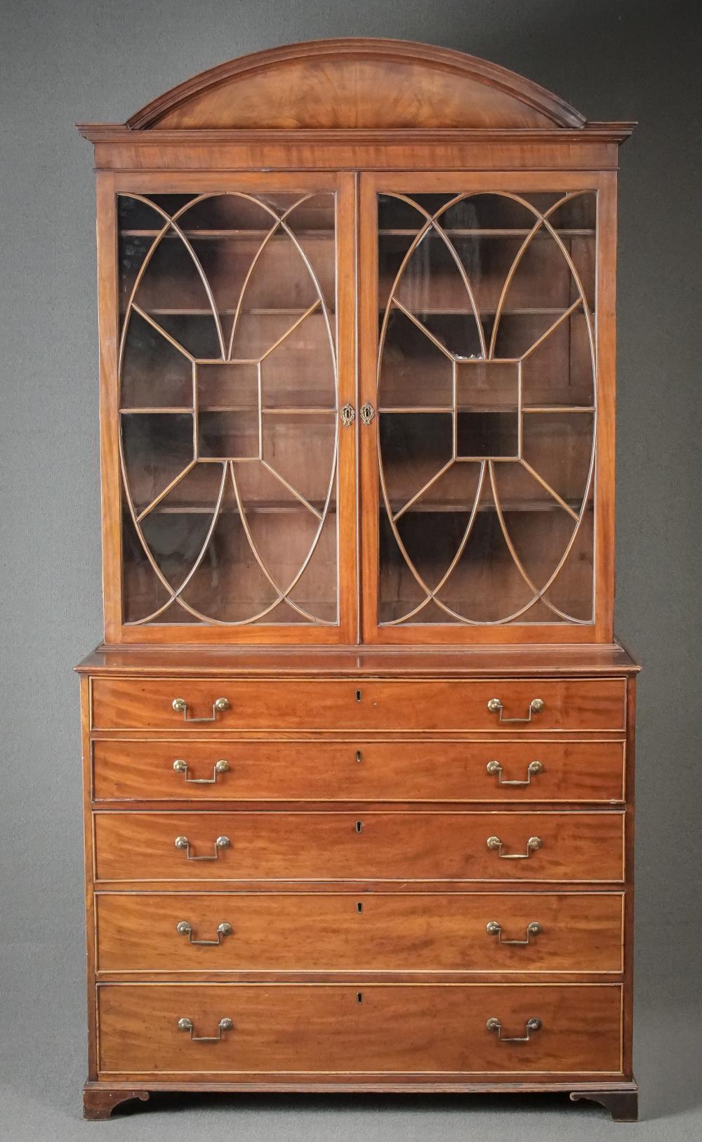 REGENCY MAHOGANY BUTLER'S BUREAU-BOOKCASE,