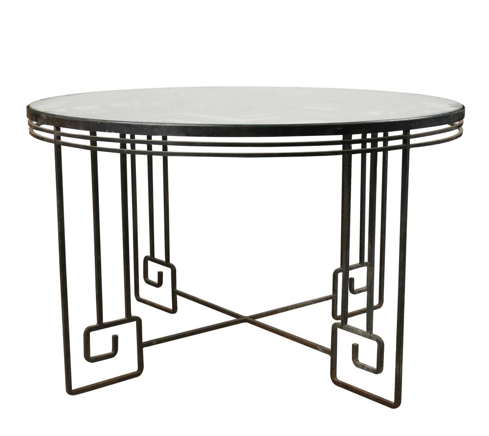ROUND IRON PATIO TABLEwith glass 3305dd