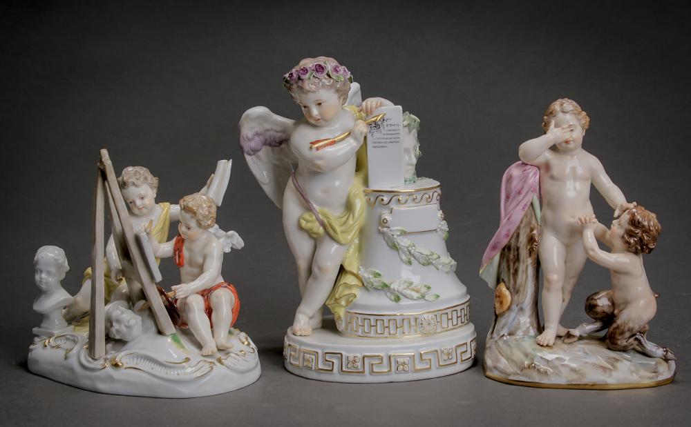 THREE MEISSEN ALLEGORICAL FIGURAL