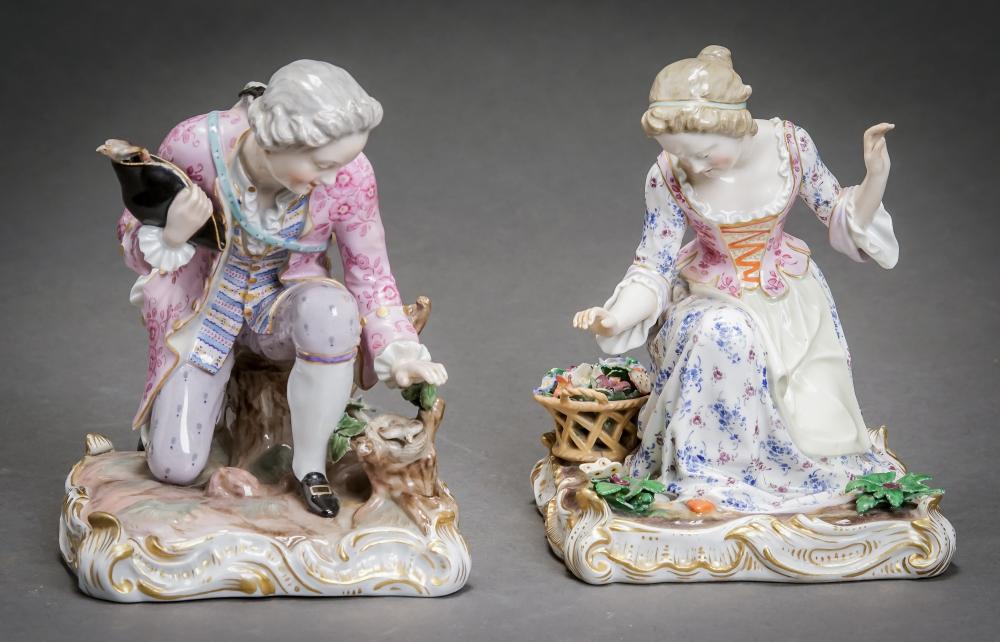 TWO MEISSEN ALLEGORICAL FIGURES