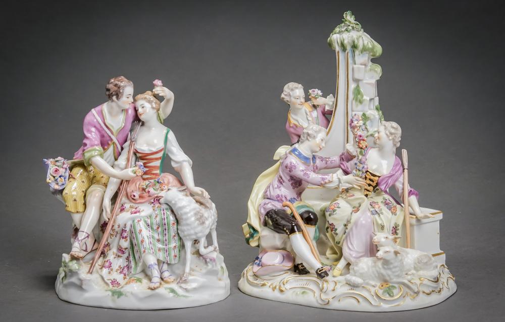 TWO MEISSEN ALLEGORICAL FIGURAL