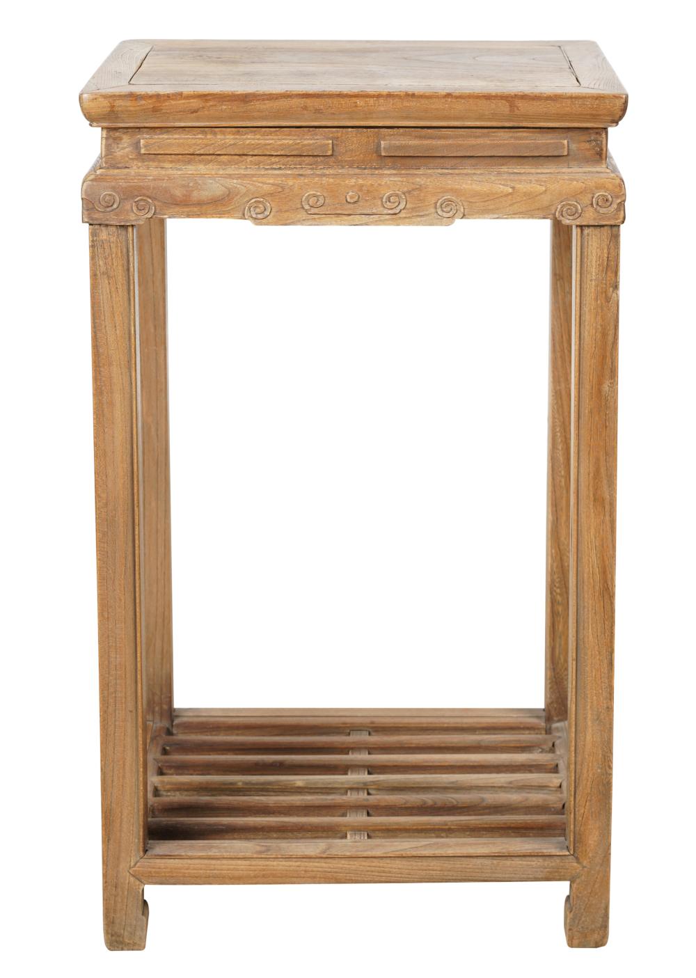 CHINESE WOOD SIDE TABLEwith relief-carved