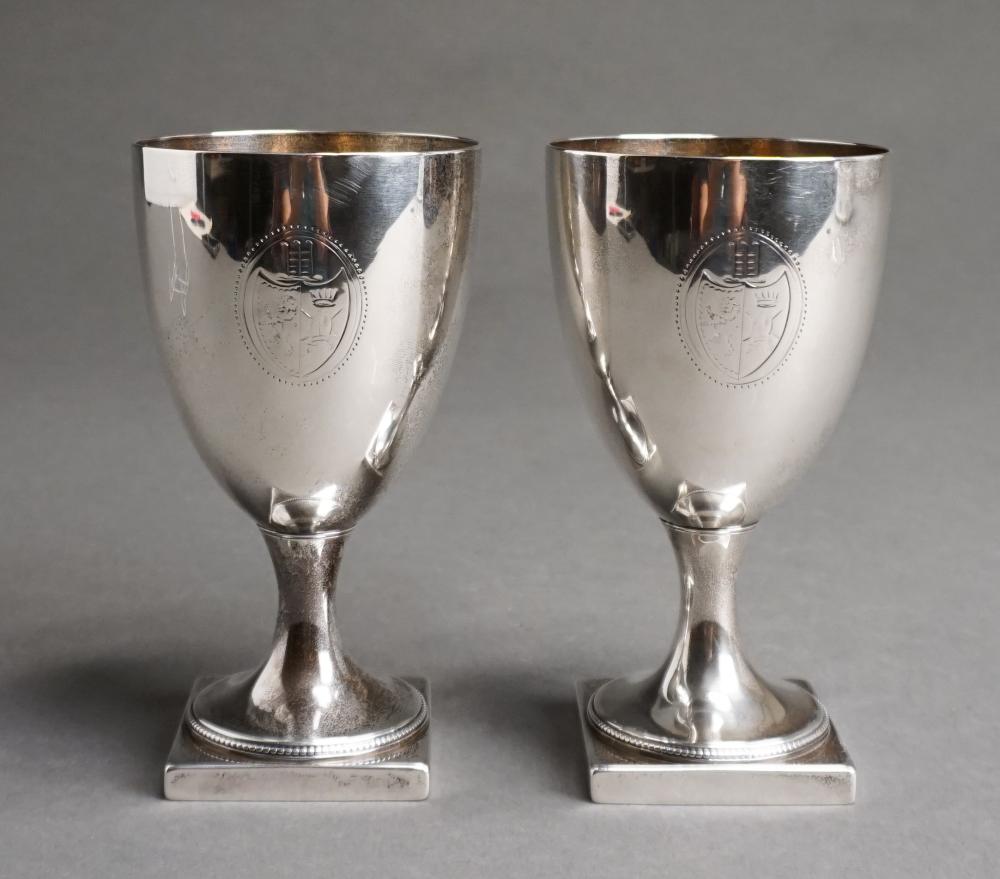 PAIR OF GEORGE III SILVER GOBLETS,