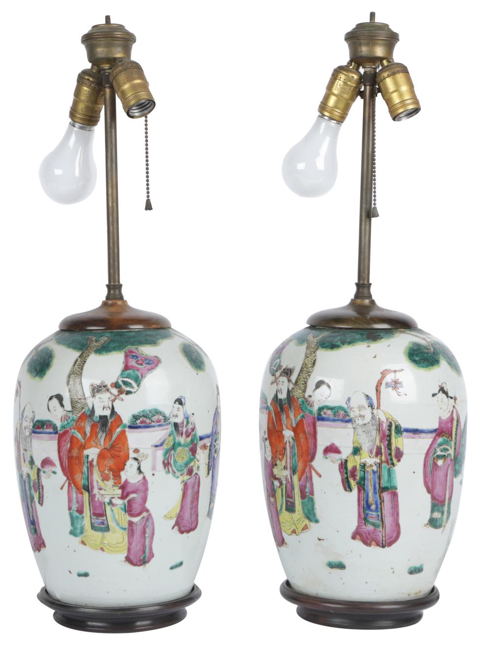 PAIR OF CHINESE PORCELAIN JARSmounted 330651