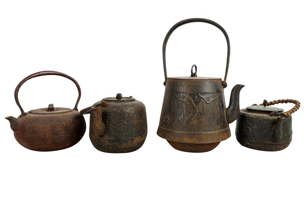 COLLECTION OF JAPANESE IRON TEAPOTScomprising 332d95