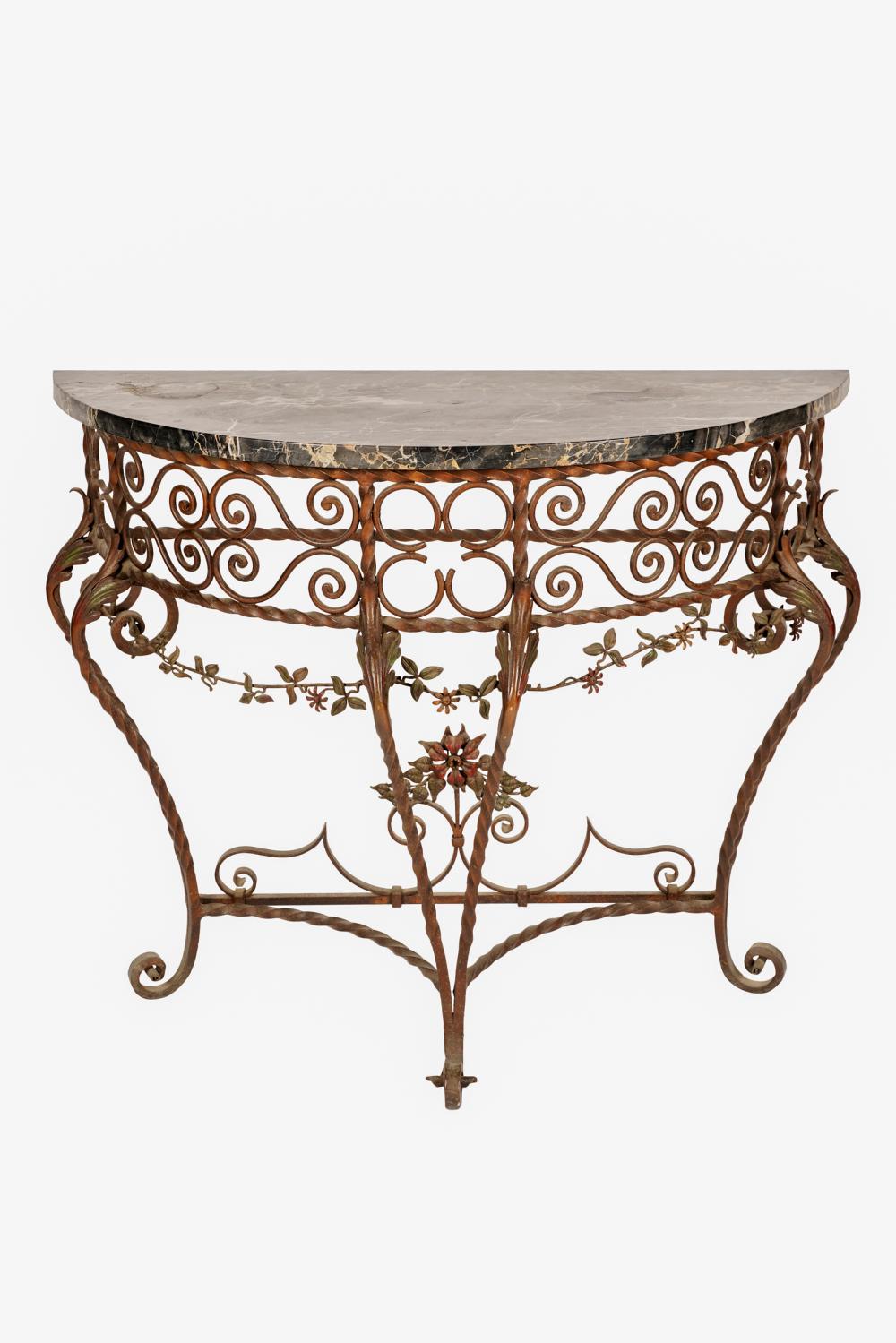 MARBLE TOP IRON CONSOLE TABLEwith 332d90