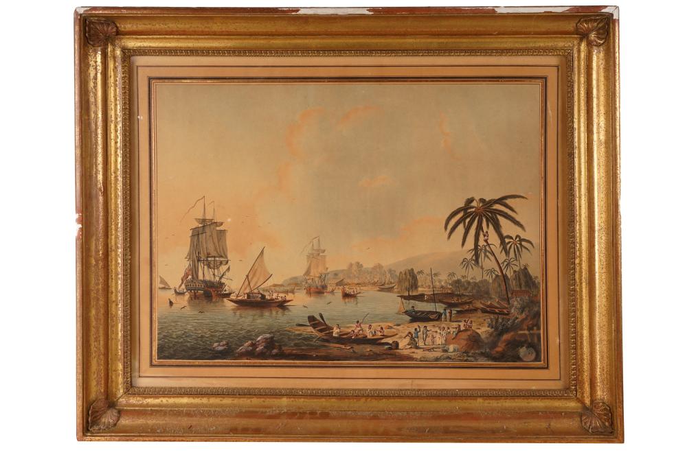 HARBOR SCENEcolored print depicting 332da5