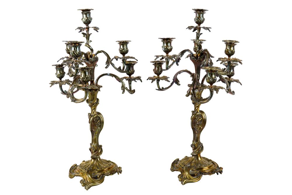 PAIR OF ROCOCO STYLE GILT METAL