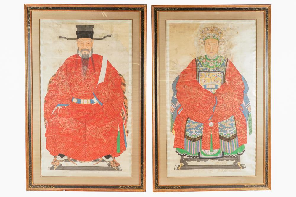 PAIR OF CHINESE ANCESTRAL PORTRAITSeach 332de2