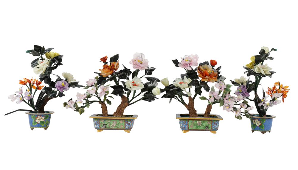 TWO PAIRS OF CHINESE MINERAL TREESeach 332dee