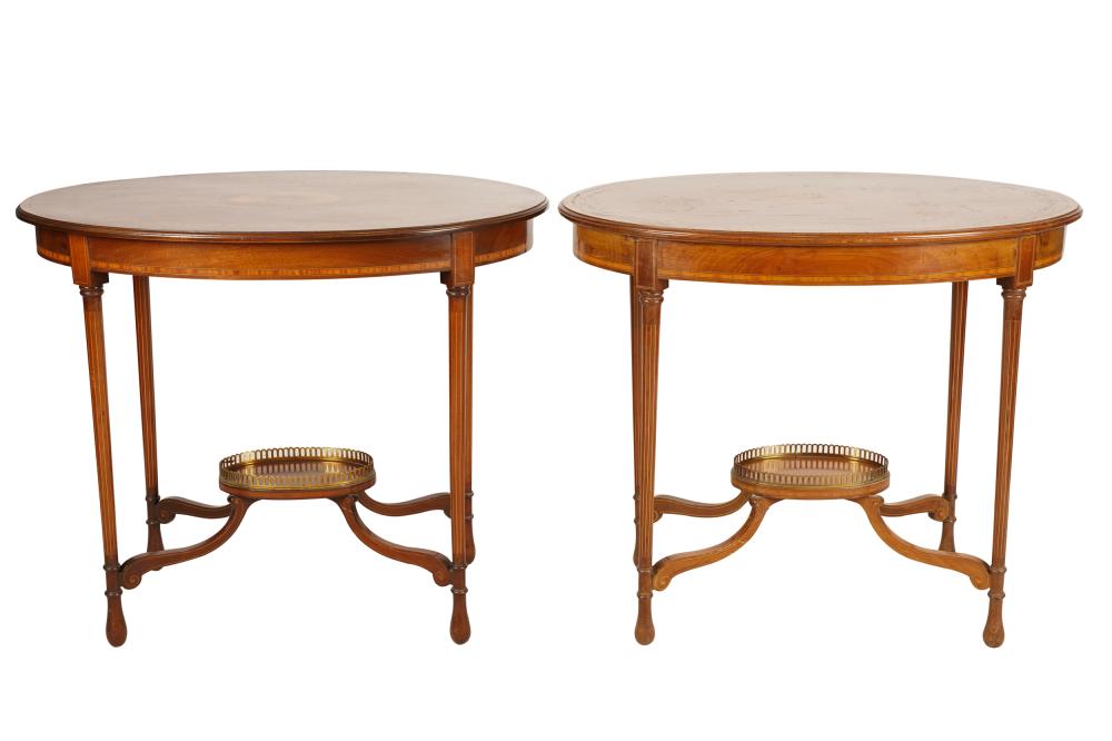 PAIR EDWARDIAN MARQUETRY MAHOGANY 332e02