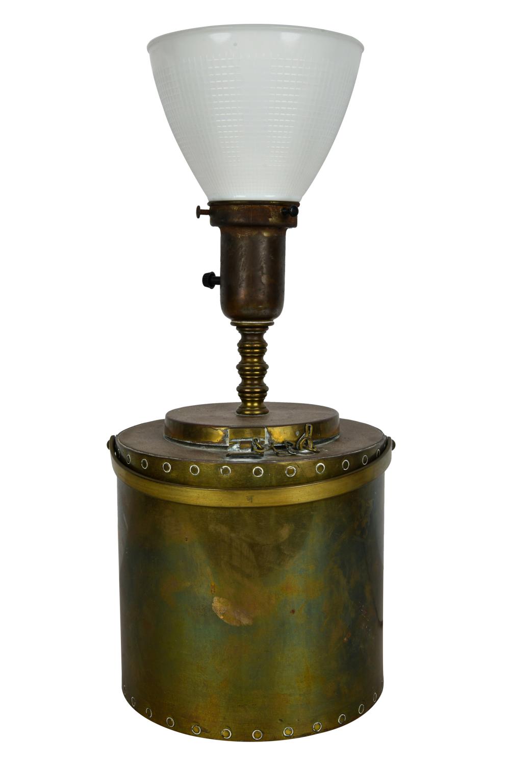 BRASS PAILmounted as a table lamp